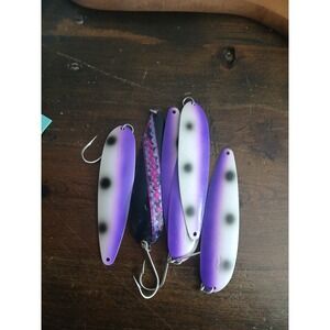 Avery Assassin Fishing Lures Spoon Set Purple Black White Spot
